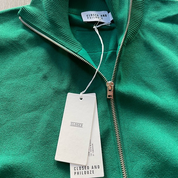 closed x Philouze green zip front oversized long sleeve knit jacket size - Picture 4 of 4